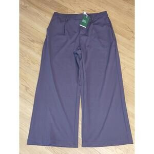NWT Halara Women's High Waisted Wide Leg Grey/Purple Casual Pants L 31x30